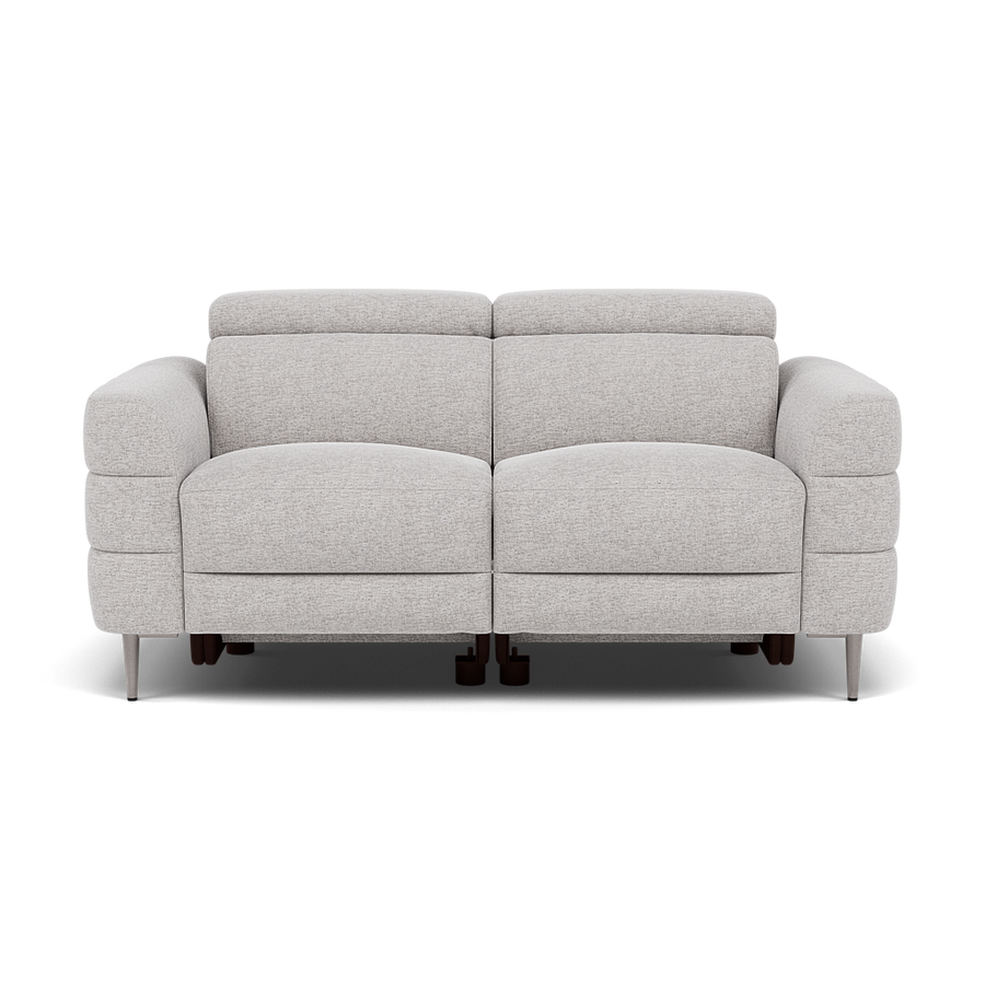 Hoy 2 Seater Recliner Sofa - 2 Str W/ 2 Power Recliner W/ 2 Manual Headrest Fabric - Power with Manual Headrest Sterling Home KB-1280-UK Darwin Silver 1