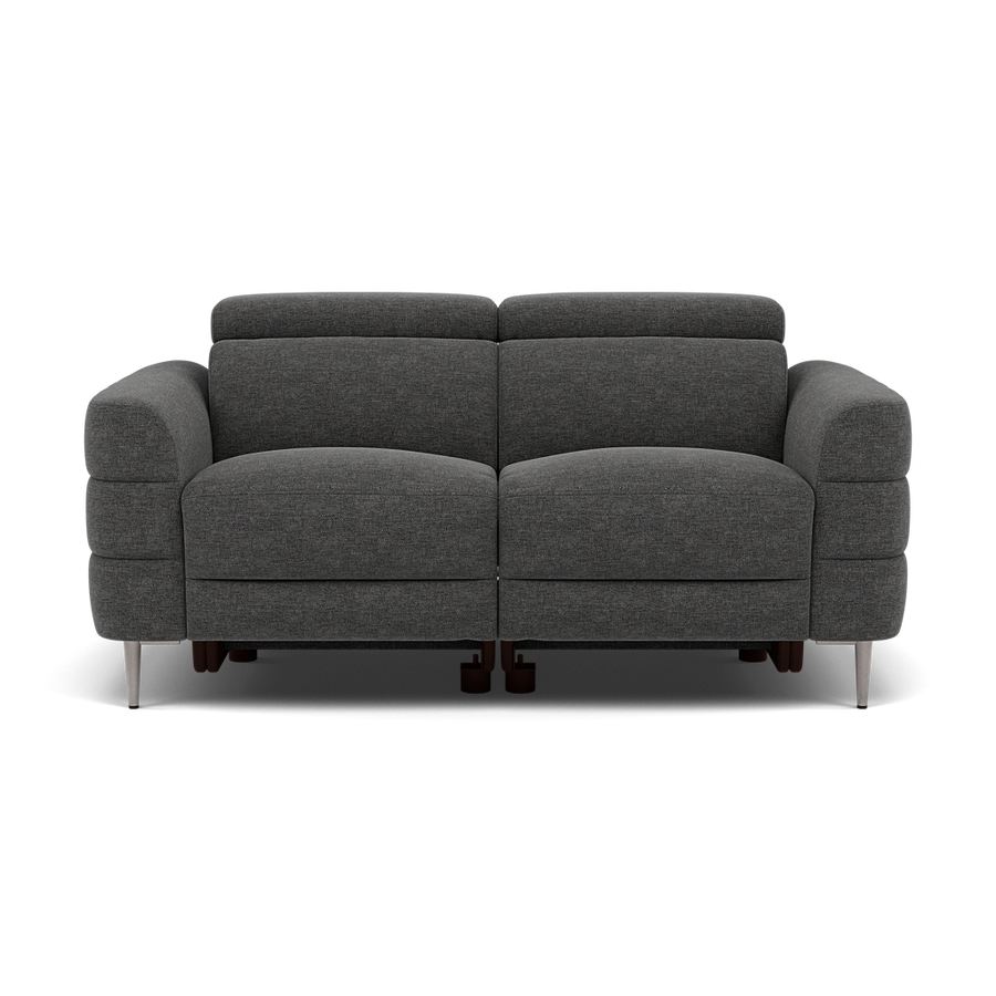 Hoy 2 Seater Recliner Sofa - 2 Str W/ 2 Power Recliner W/ 2 Power Headrest Fabric - Power with Power Headrest Sterling Home KB-1281-UK Darwin Charcoal 2