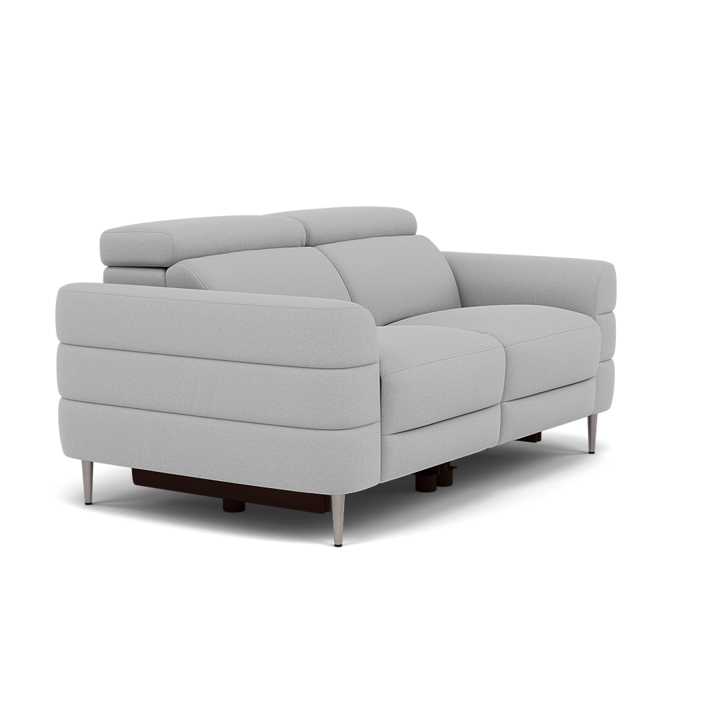 Hoy 2 Seater Recliner Sofa - 2 Str W/ 2 Power Recliner W/ 2 Power Headrest Fabric - Power with Power Headrest & USB — CU9102-5-UK Oxford Silver, gallery image 1