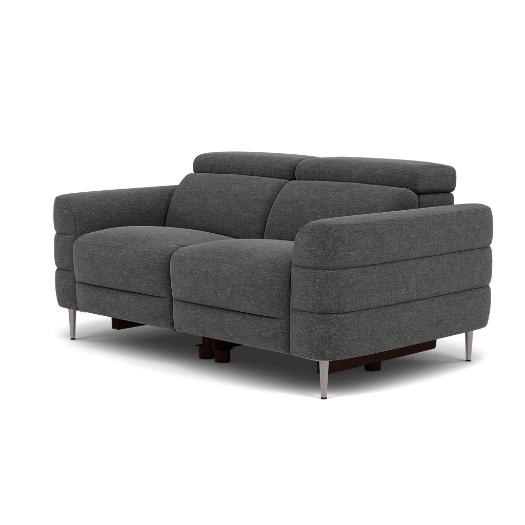 Hoy 2 Seater Recliner Sofa - 2 Str W/ 2 Power Recliner W/ 2 Power Headrest Fabric - Power with Power Headrest & USB — KB-1281-UK Darwin Charcoal, gallery image 3