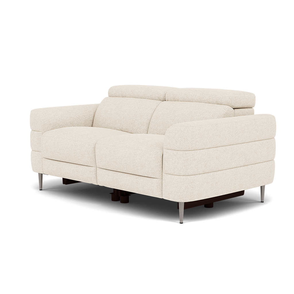 Hoy 2 Seater Recliner Sofa - 2 Str W/ 2 Power Recliner W/ 2 Power Headrest Fabric - Power with Power Headrest & USB — KB-1285-UK Darwin Ivory, gallery image 3