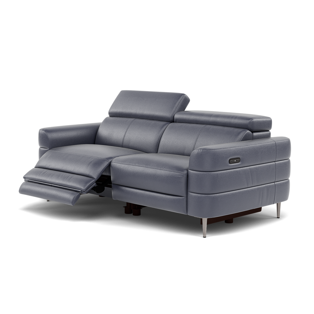 Hoy 3 Seater Recliner Sofa - 3 Str W/ 2 Power Recliner W/ 2 Manual Headrest Cat NL/O - Power with Manual Headrest — NL5100 New York Dark Blue, gallery image 3