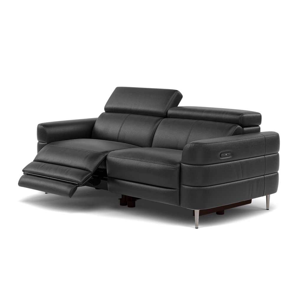 Hoy 3 Seater Recliner Sofa - 3 Str W/ 2 Power Recliner W/ 2 Manual Headrest Cat NL/O - Power with Manual Headrest — NL5109 New York Midnight, gallery image 3