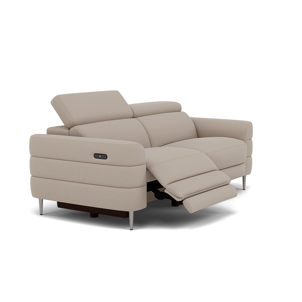Hoy 3 Seater Recliner Sofa - 3 Str W/ 2 Power Recliner W/ 2 Manual Headrest Fabric - Power with Manual Headrest — CU9101-5-UK Oxford Beige, gallery image 1