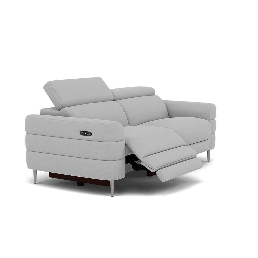 Hoy 3 Seater Recliner Sofa - 3 Str W/ 2 Power Recliner W/ 2 Manual Headrest Fabric - Power with Manual Headrest — CU9102-5-UK Oxford Silver, gallery image 1