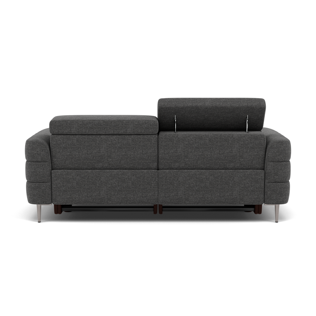Hoy 3 Seater Recliner Sofa - 3 Str W/ 2 Power Recliner W/ 2 Manual Headrest Fabric - Power with Manual Headrest — KB-1281-UK Darwin Charcoal, gallery image 2