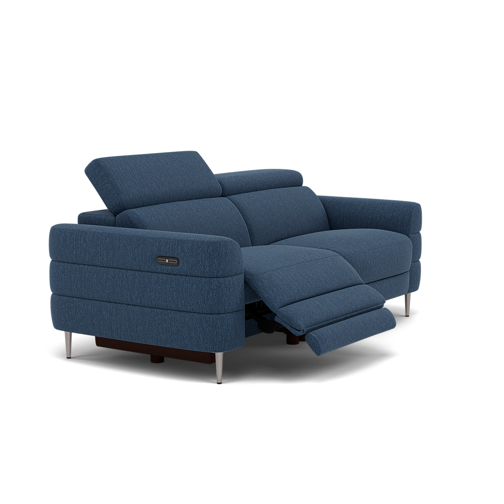 Hoy 3 Seater Recliner Sofa - 3 Str W/ 2 Power Recliner W/ 2 Manual Headrest Fabric - Power with Manual Headrest — KB-1290-UK Amigo Navy, gallery image 1