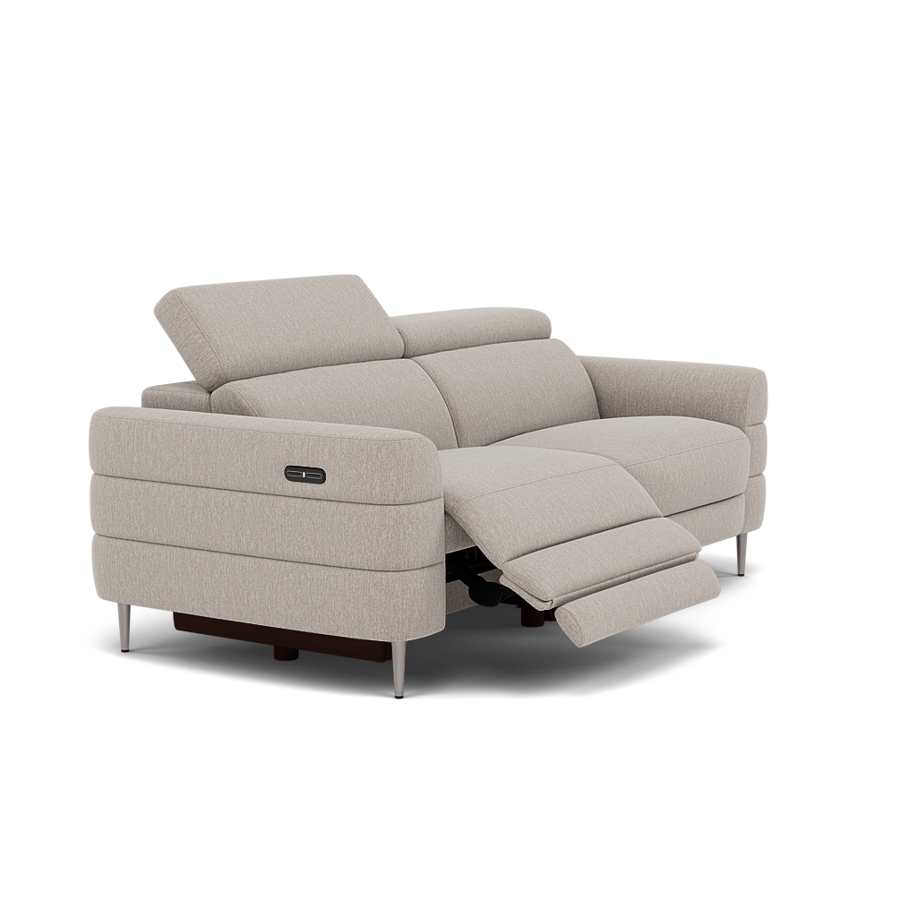 Hoy 3 Seater Recliner Sofa - 3 Str W/ 2 Power Recliner W/ 2 Manual Headrest Fabric - Power with Manual Headrest — KB-1292-UK Amigo Dove, gallery image 1