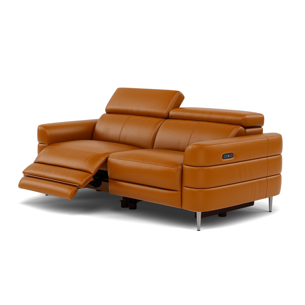 Hoy 3 Seater Recliner Sofa - 3 Str W/ 2 Power Recliner W/ 2 Power Headrest Cat M - Power with Power Headrest & USB — M5659 Melbourne Ochre, gallery image 3