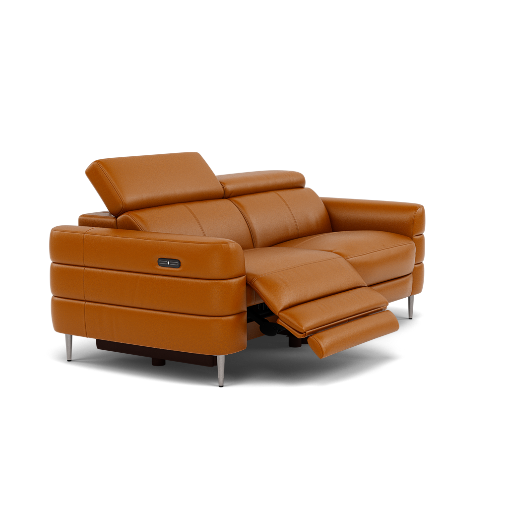 Hoy 3 Seater Recliner Sofa - 3 Str W/ 2 Power Recliner W/ 2 Power Headrest Cat M - Power with Power Headrest & USB — M5659 Melbourne Ochre, gallery image 1