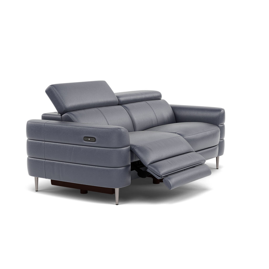 Hoy 3 Seater Recliner Sofa - 3 Str W/ 2 Power Recliner W/ 2 Power Headrest Cat NL/O - Power with Power Headrest & USB — NL5100 New York Dark Blue, gallery image 1