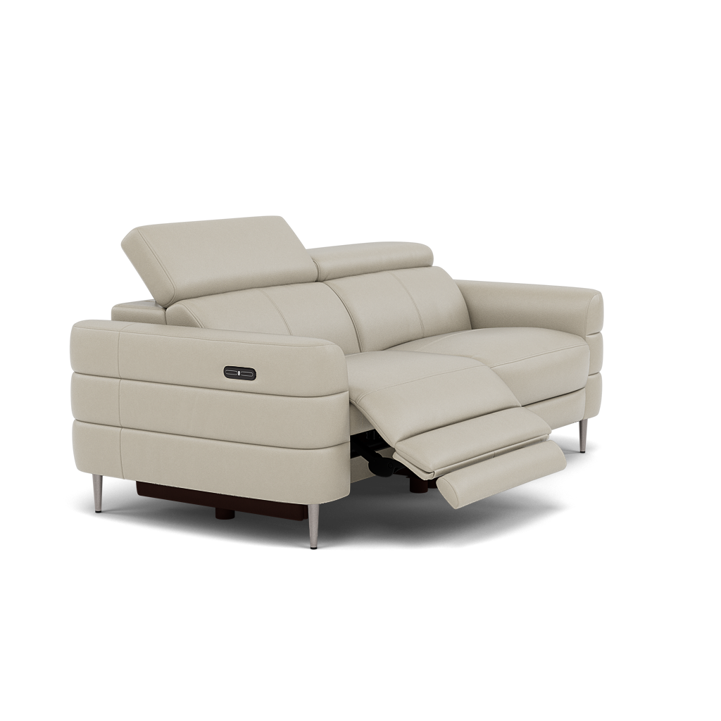 Hoy 3 Seater Recliner Sofa - 3 Str W/ 2 Power Recliner W/ 2 Power Headrest Cat NL/O - Power with Power Headrest & USB — NL5115 New York Light Grey, gallery image 1