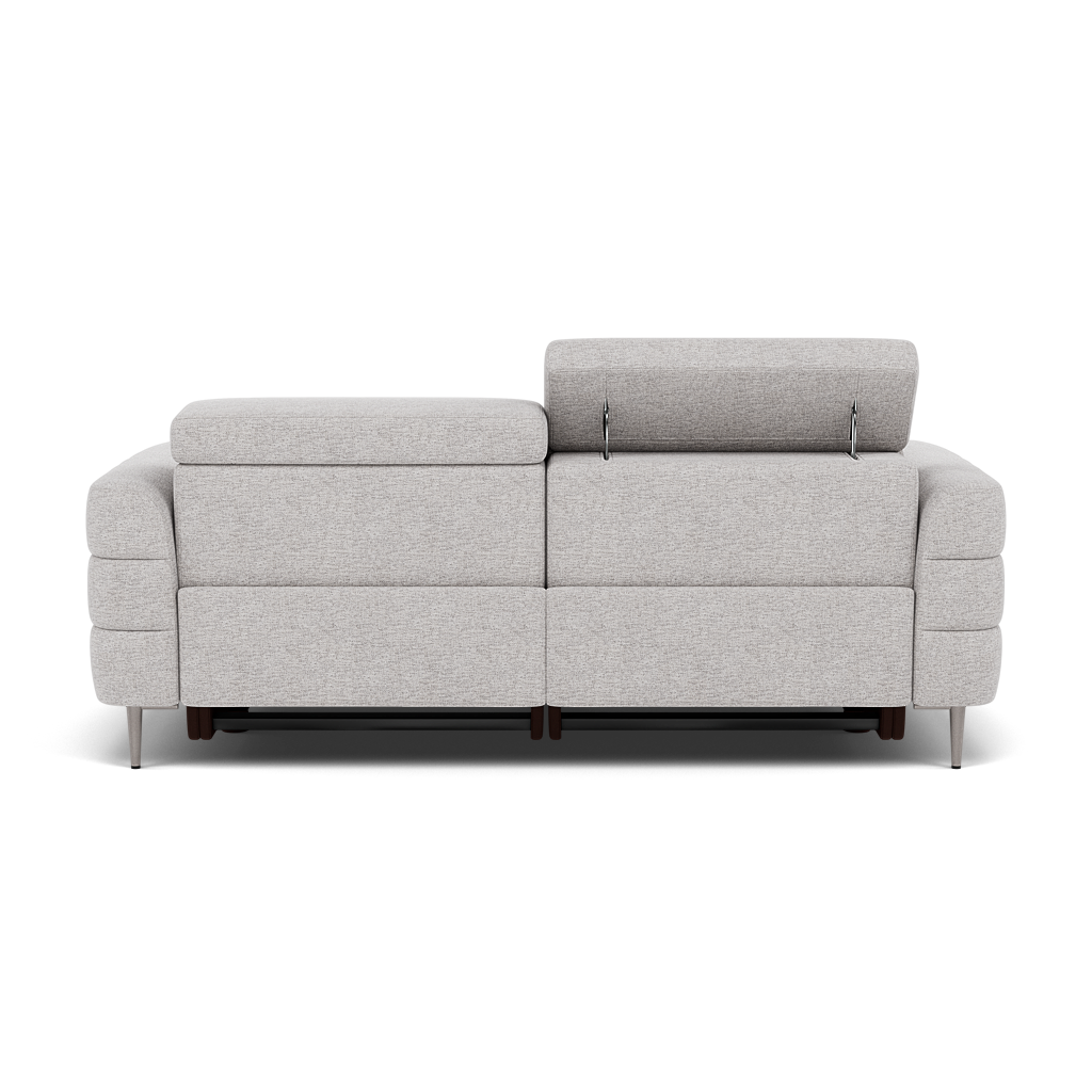 Hoy 3 Seater Recliner Sofa - 3 Str W/ 2 Power Recliner W/ 2 Power Headrest Fabric - Power with Power Headrest & USB — KB-1280-UK Darwin Silver, gallery image 2