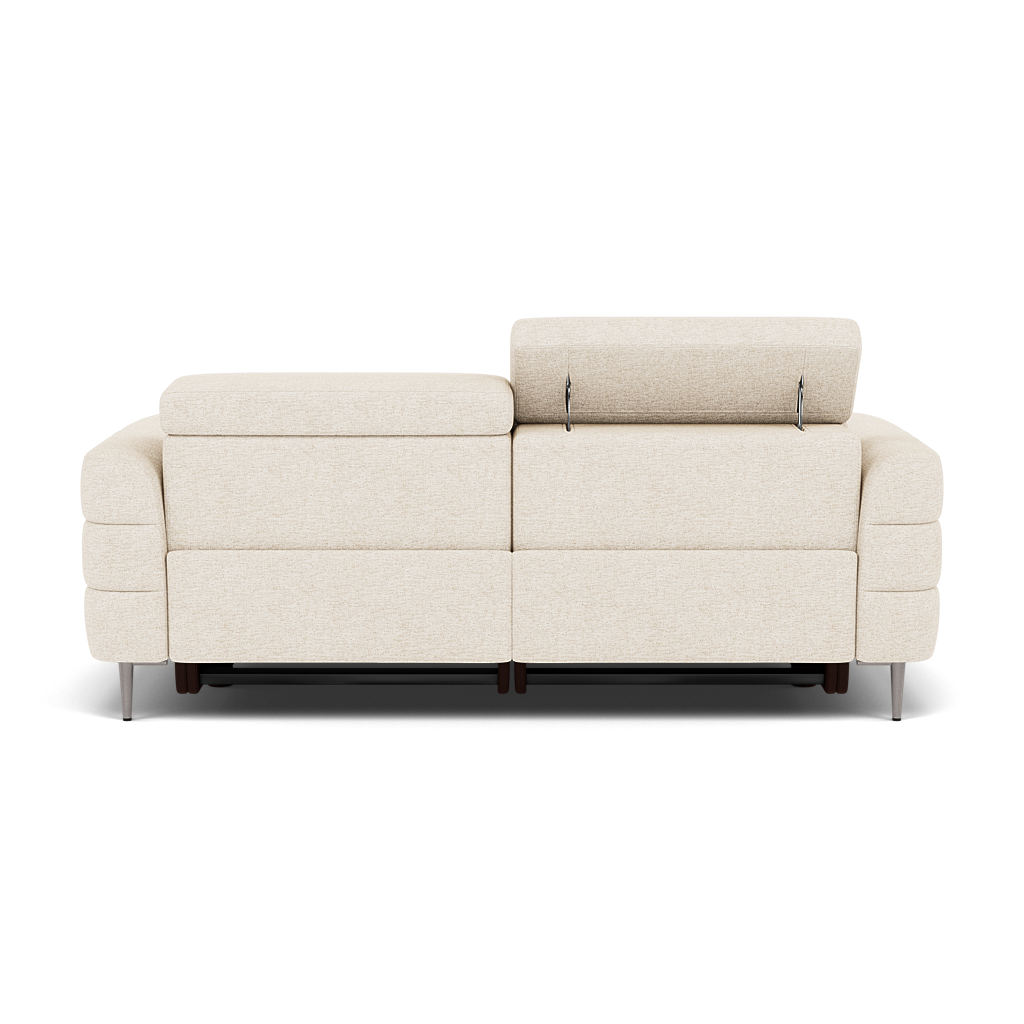 Hoy 3 Seater Recliner Sofa - 3 Str W/ 2 Power Recliner W/ 2 Power Headrest Fabric - Power with Power Headrest & USB — KB-1285-UK Darwin Ivory, gallery image 2