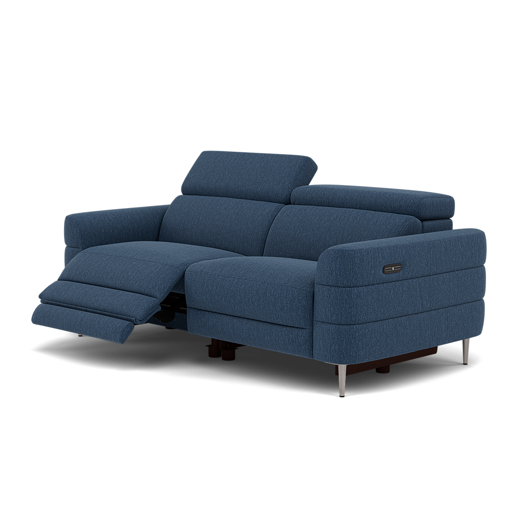 Hoy 3 Seater Recliner Sofa - 3 Str W/ 2 Power Recliner W/ 2 Power Headrest Fabric - Power with Power Headrest & USB — KB-1290-UK Amigo Navy, gallery image 3