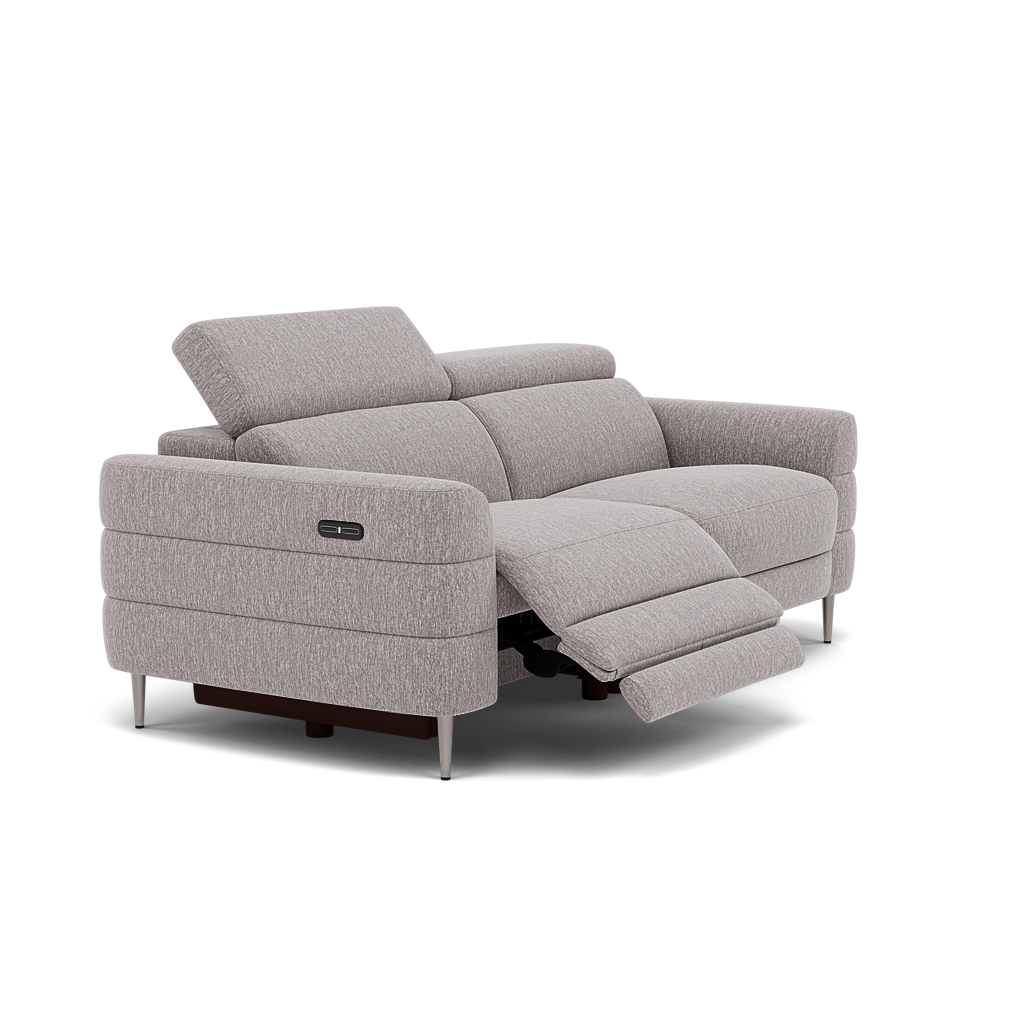 Hoy 3 Seater Recliner Sofa - 3 Str W/ 2 Power Recliner W/ 2 Power Headrest Fabric - Power with Power Headrest & USB — KB-1291-UK Amigo Granite, gallery image 1