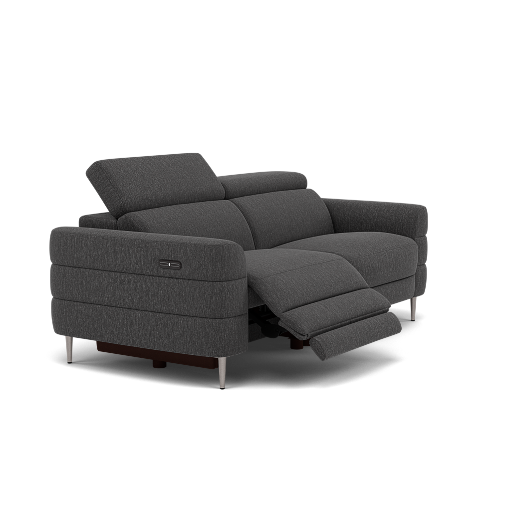 Hoy 3 Seater Recliner Sofa - 3 Str W/ 2 Power Recliner W/ 2 Power Headrest Fabric - Power with Power Headrest & USB — KB-1295-UK Amigo Coal, gallery image 1