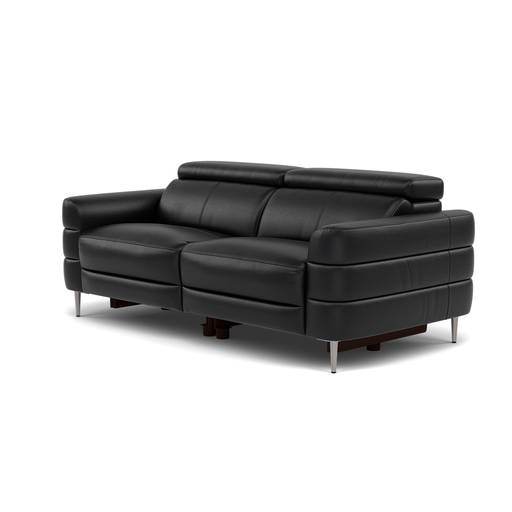 Hoy 3 Seater Sofa - 3 Str Static W/Manual Headrest Cat M — M5657 Melbourne Black, gallery image 3