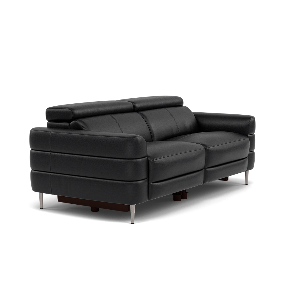 Hoy 3 Seater Sofa - 3 Str Static W/Manual Headrest Cat M — M5657 Melbourne Black, gallery image 1