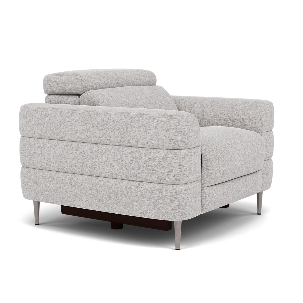 Hoy Armchair - Chair Static W/Manual Headrest Fabric — KB-1280-UK Darwin Silver, gallery image 1