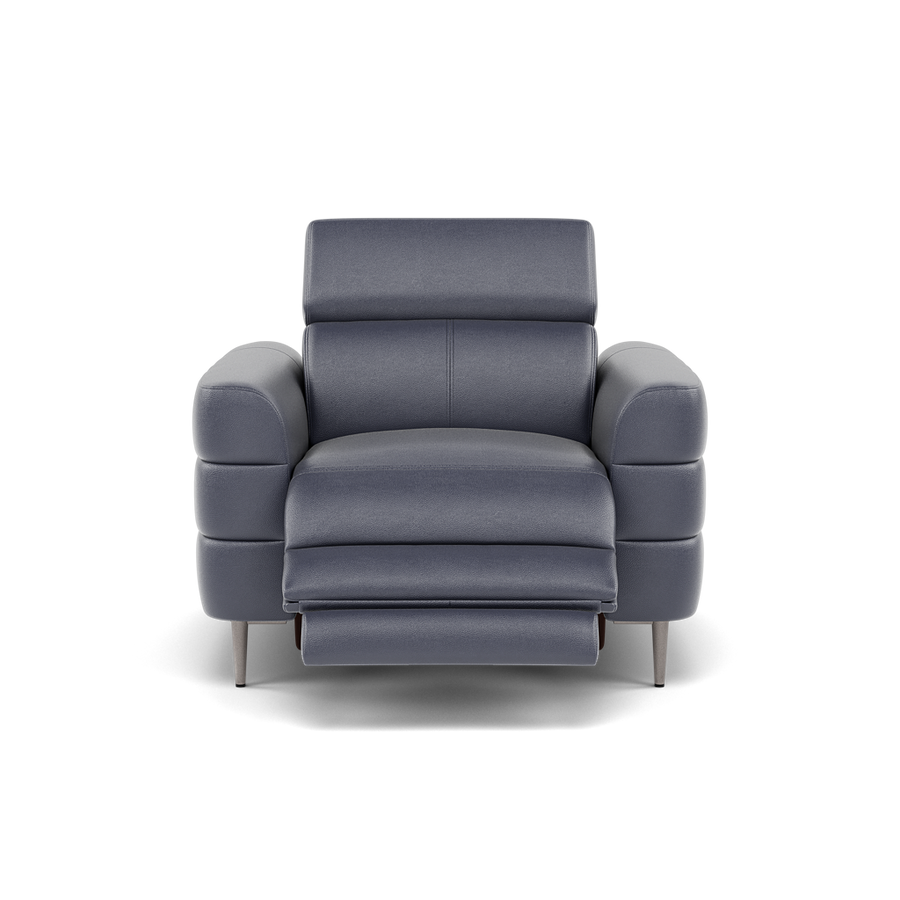 Hoy Recliner Armchair - Chair W/ Power Recliner W/ Manual Headrest Cat NL/O - Power with Manual Headrest Sterling Home 1 NL5100 New York Dark Blue