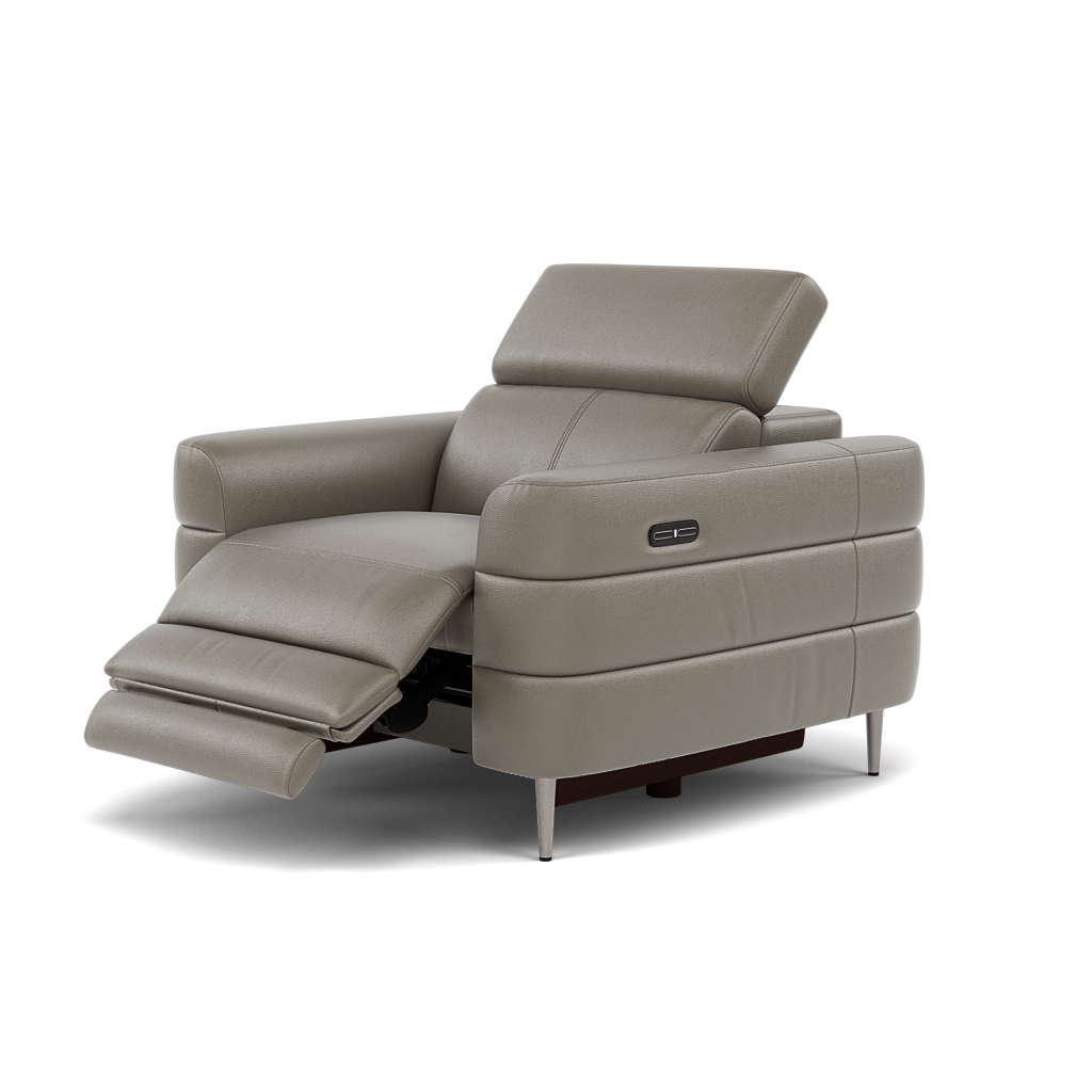 Hoy Recliner Armchair - Chair W/ Power Recliner W/ Manual Headrest Cat NL/O - Power with Manual Headrest — NL5102 New York Cement, gallery image 3