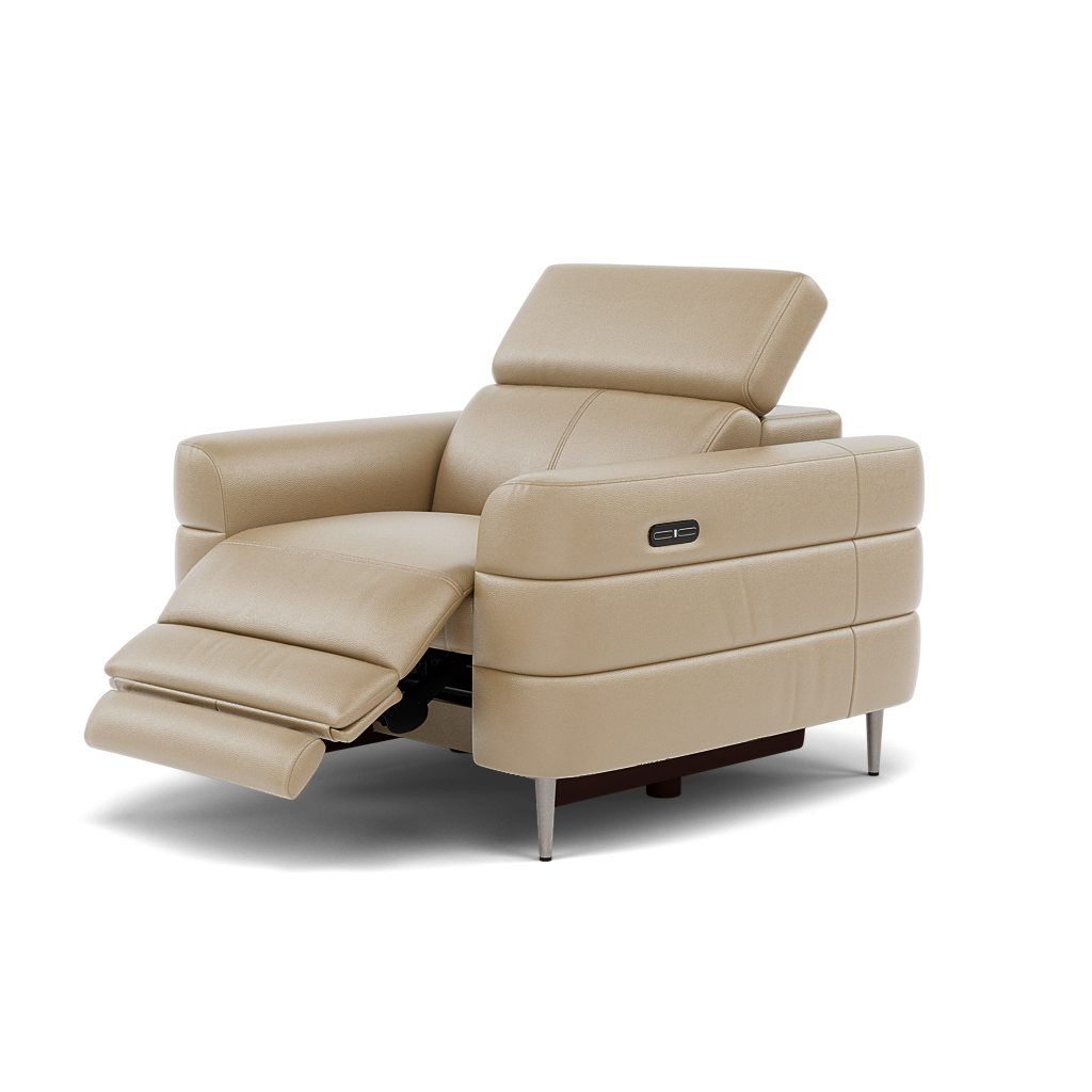Hoy Recliner Armchair - Chair W/ Power Recliner W/ Manual Headrest Cat NL/O - Power with Manual Headrest — NL5103 New York Sand, gallery image 3