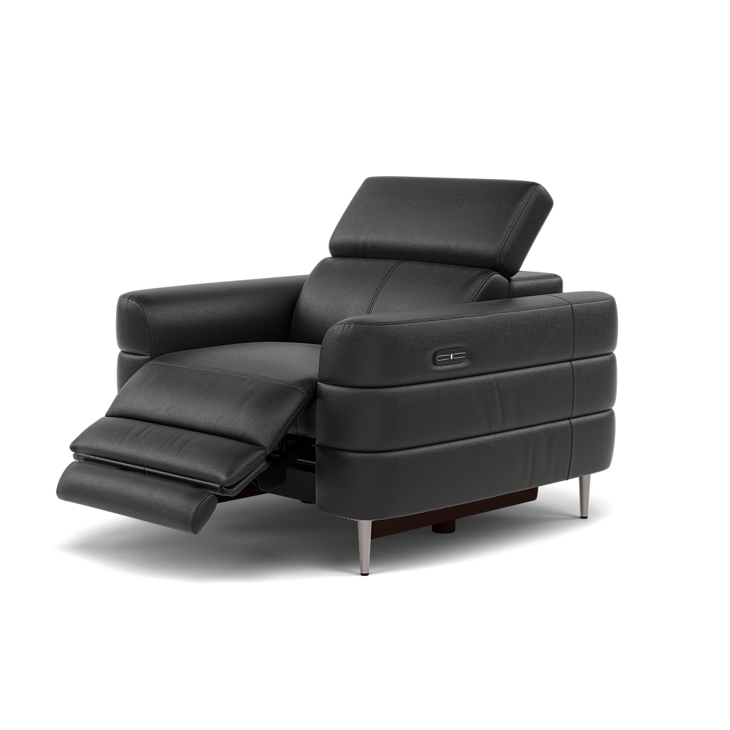 Hoy Recliner Armchair - Chair W/ Power Recliner W/ Manual Headrest Cat NL/O - Power with Manual Headrest — NL5109 New York Midnight, gallery image 3