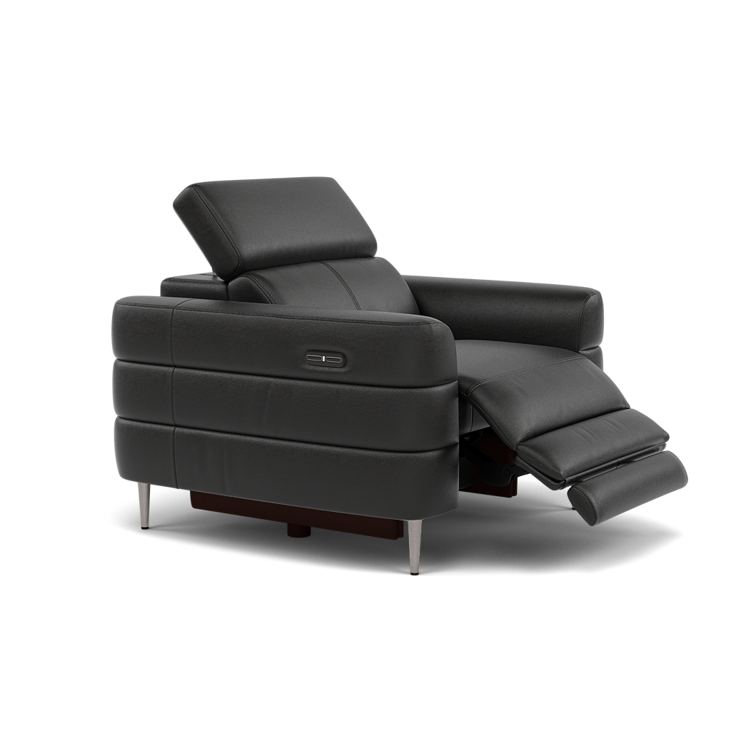 Hoy Recliner Armchair - Chair W/ Power Recliner W/ Manual Headrest Cat NL/O - Power with Manual Headrest — NL5109 New York Midnight, gallery image 1