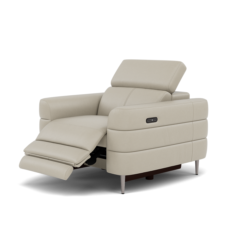 Hoy Recliner Armchair - Chair W/ Power Recliner W/ Manual Headrest Cat NL/O - Power with Manual Headrest — NL5115 New York Light Grey, gallery image 3