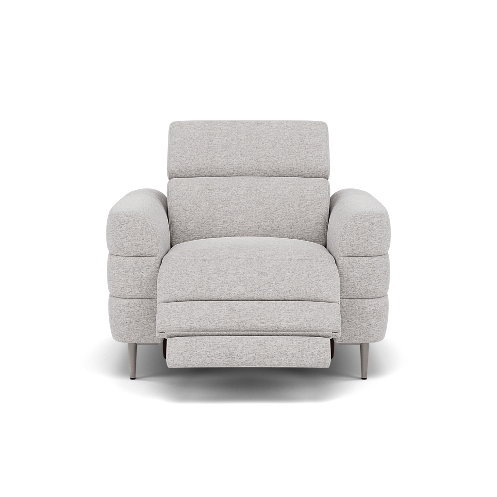 Hoy Recliner Armchair - Chair W/ Power Recliner W/ Manual Headrest Fabric - Power with Manual Headrest Armchairs Sterling Home 4 KB-1280-UK Darwin Silver