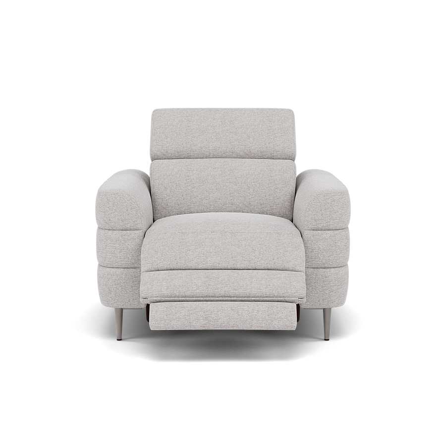 Hoy Recliner Armchair - Chair W/ Power Recliner W/ Manual Headrest Fabric - Power with Manual Headrest Armchairs Sterling Home KB-1280-UK Darwin Silver 1