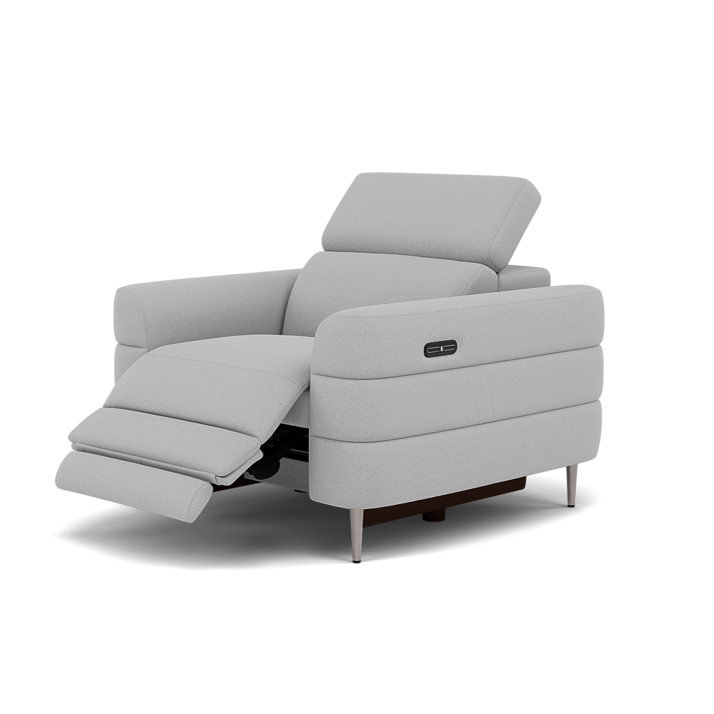Hoy Recliner Armchair - Chair W/ Power Recliner W/ Manual Headrest Fabric - Power with Manual Headrest — CU9102-5-UK Oxford Silver, gallery image 3