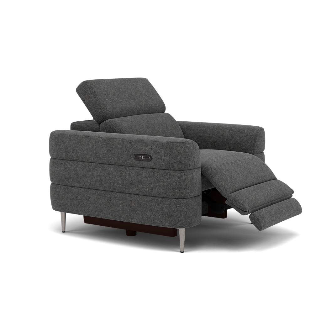 Hoy Recliner Armchair - Chair W/ Power Recliner W/ Manual Headrest Fabric - Power with Manual Headrest — KB-1281-UK Darwin Charcoal, gallery image 1