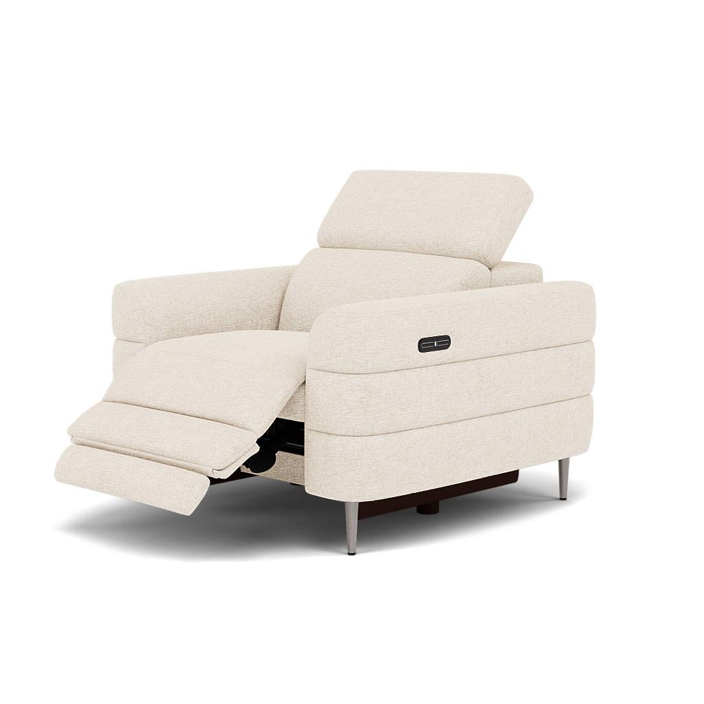 Hoy Recliner Armchair - Chair W/ Power Recliner W/ Manual Headrest Fabric - Power with Manual Headrest — KB-1285-UK Darwin Ivory, gallery image 3
