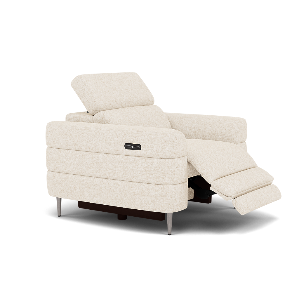 Hoy Recliner Armchair - Chair W/ Power Recliner W/ Manual Headrest Fabric - Power with Manual Headrest — KB-1285-UK Darwin Ivory, gallery image 1