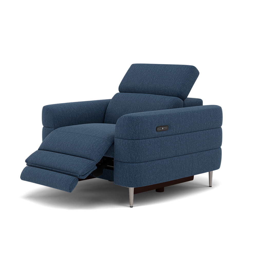 Hoy Recliner Armchair - Chair W/ Power Recliner W/ Manual Headrest Fabric - Power with Manual Headrest — KB-1290-UK Amigo Navy, gallery image 3