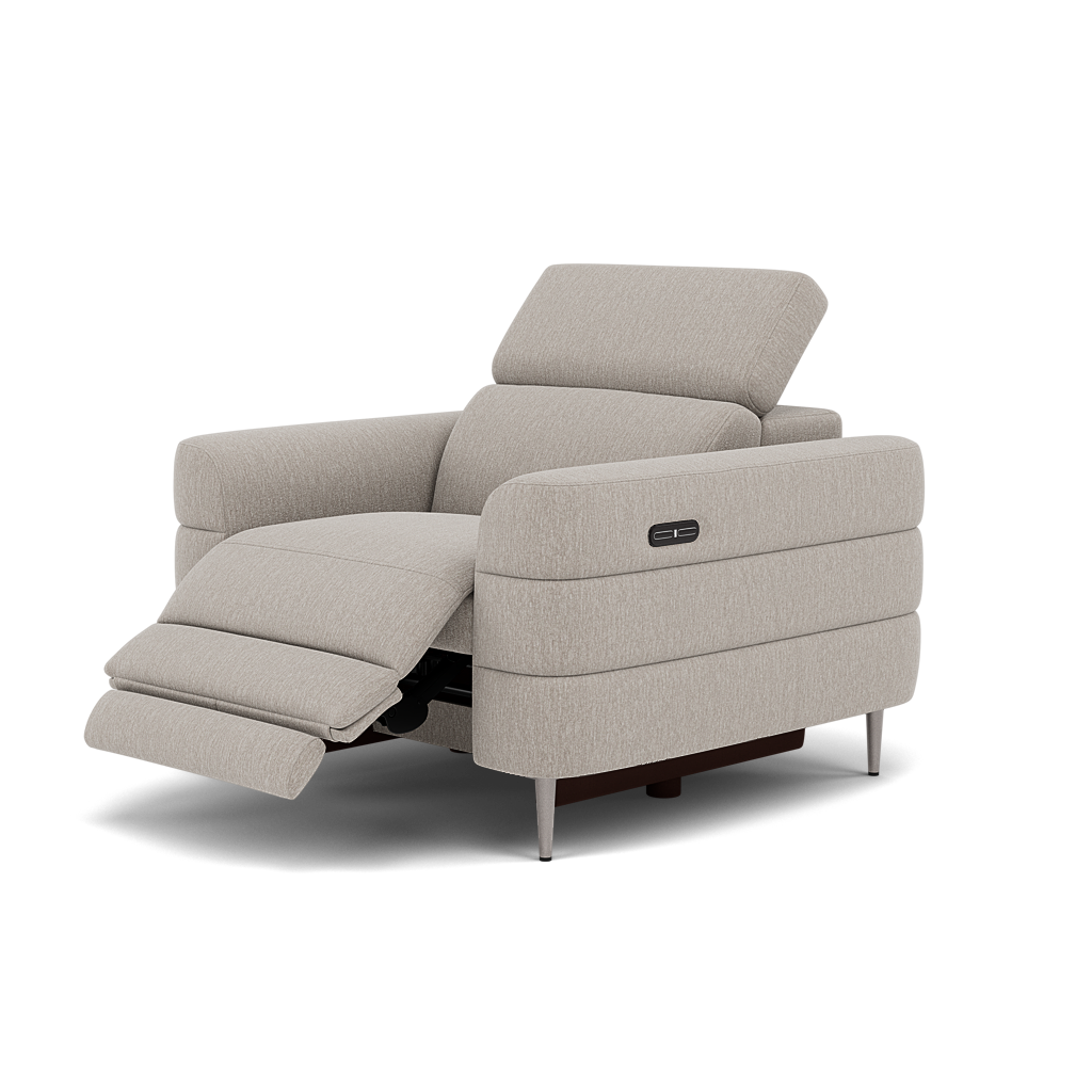 Hoy Recliner Armchair - Chair W/ Power Recliner W/ Manual Headrest Fabric - Power with Manual Headrest — KB-1292-UK Amigo Dove, gallery image 3