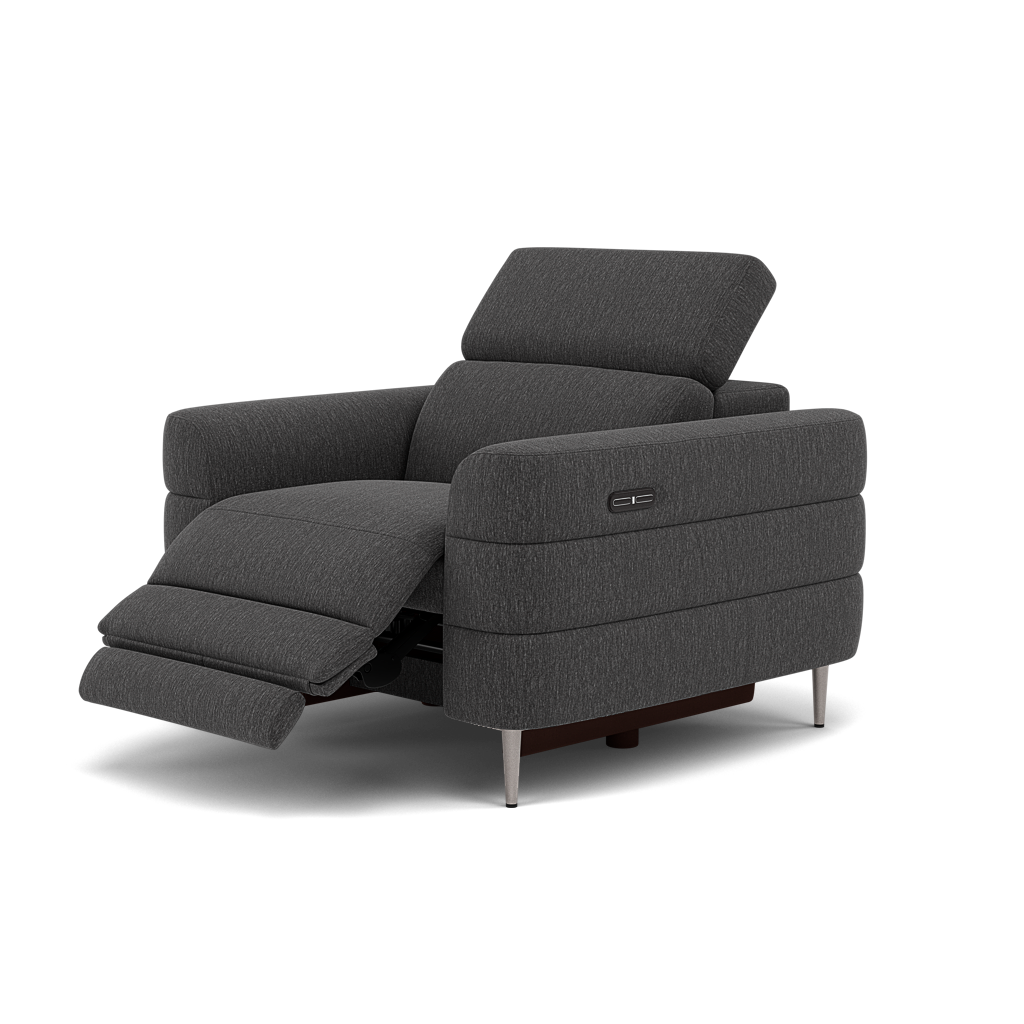 Hoy Recliner Armchair - Chair W/ Power Recliner W/ Manual Headrest Fabric - Power with Manual Headrest — KB-1295-UK Amigo Coal, gallery image 3