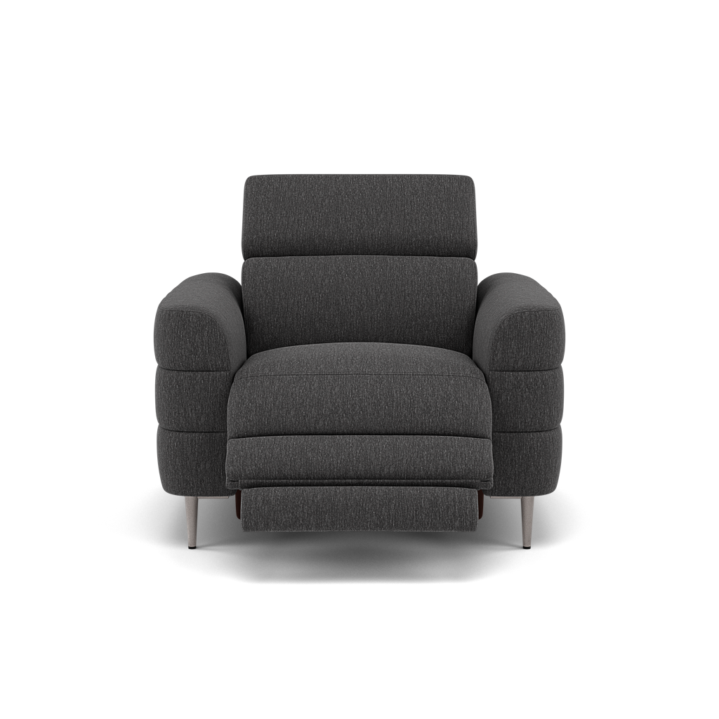 Hoy Recliner Armchair - Chair W/ Power Recliner W/ Manual Headrest Fabric - Power with Manual Headrest Armchairs Sterling Home 8 KB-1295-UK Amigo Coal