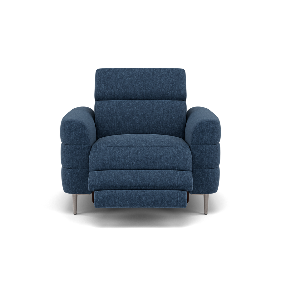 Hoy Recliner Armchair - Chair W/ Power Recliner W/ Manual Headrest Fabric - Power with Manual Headrest Armchairs Sterling Home 1 KB-1290-UK Amigo Navy