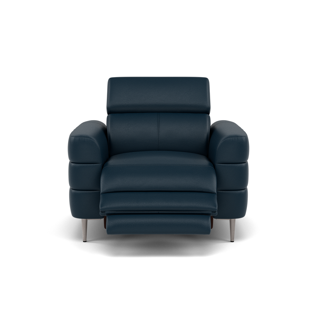 Hoy Recliner Armchair - Chair W/ Power Recliner W/ Power Headrest Cat M - Power with Power Headrest & USB Sterling Home 7 M5661 Melbourne Navy Blue