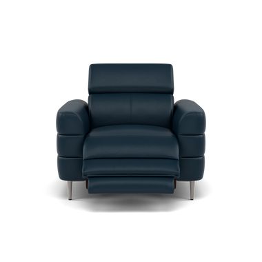 Hoy Recliner Armchair - Chair W/ Power Recliner W/ Power Headrest Cat M - Power with Power Headrest & USB Sterling Home 7 M5661 Melbourne Navy Blue
