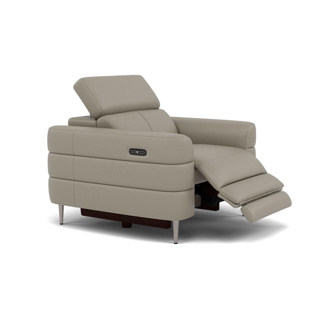 Hoy Recliner Armchair - Chair W/ Power Recliner W/ Power Headrest Cat M - Power with Power Headrest & USB — M5653 Melbourne Light Grey, gallery image 1