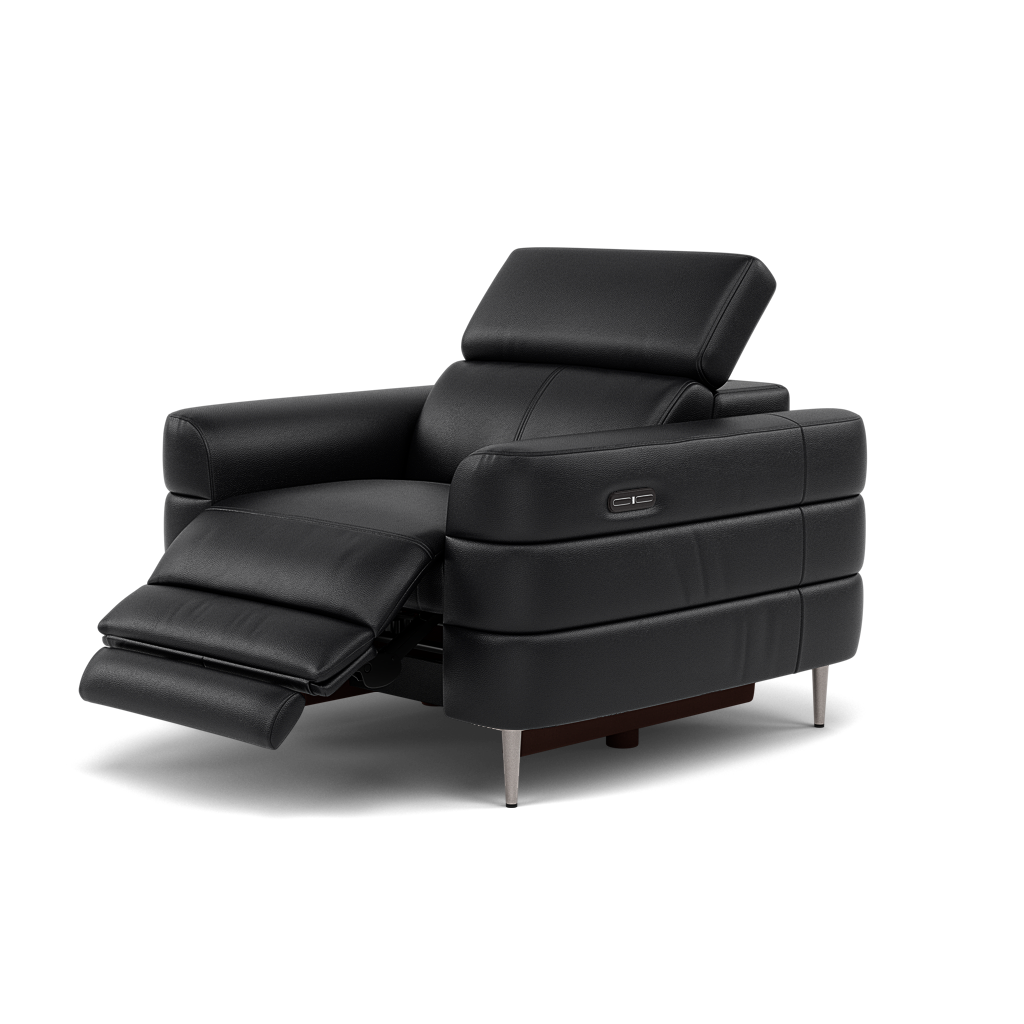 Hoy Recliner Armchair - Chair W/ Power Recliner W/ Power Headrest Cat M - Power with Power Headrest & USB — M5657 Melbourne Black, gallery image 3