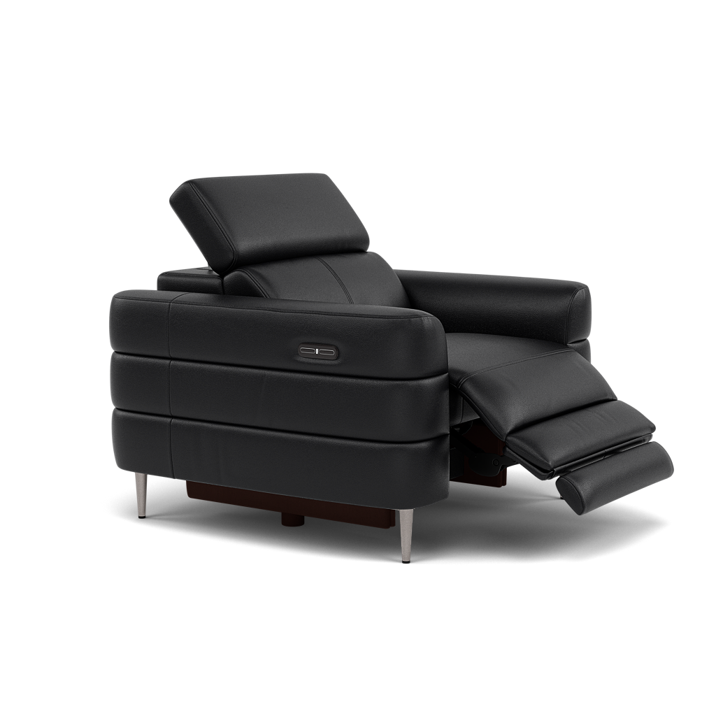 Hoy Recliner Armchair - Chair W/ Power Recliner W/ Power Headrest Cat M - Power with Power Headrest & USB — M5657 Melbourne Black, gallery image 1