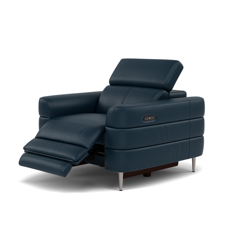 Hoy Recliner Armchair - Chair W/ Power Recliner W/ Power Headrest Cat M - Power with Power Headrest & USB — M5661 Melbourne Navy Blue, gallery image 3