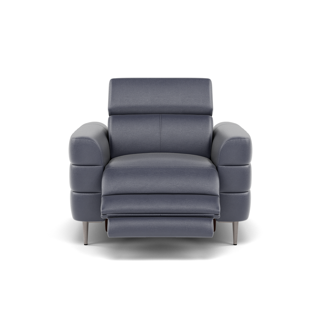 Hoy Recliner Armchair - Chair W/ Power Recliner W/ Power Headrest Cat NL/O - Power with Power Headrest & USB Sterling Home 1 NL5100 New York Dark Blue