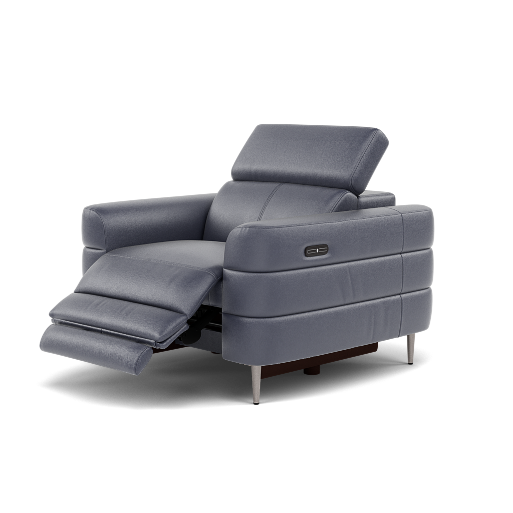 Hoy Recliner Armchair - Chair W/ Power Recliner W/ Power Headrest Cat NL/O - Power with Power Headrest & USB — NL5100 New York Dark Blue, gallery image 3
