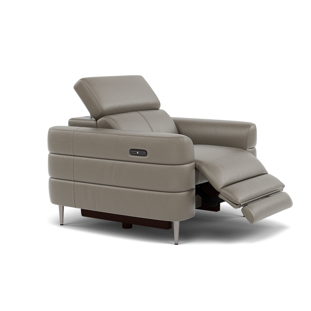 Hoy Recliner Armchair - Chair W/ Power Recliner W/ Power Headrest Cat NL/O - Power with Power Headrest & USB — NL5102 New York Cement, gallery image 1